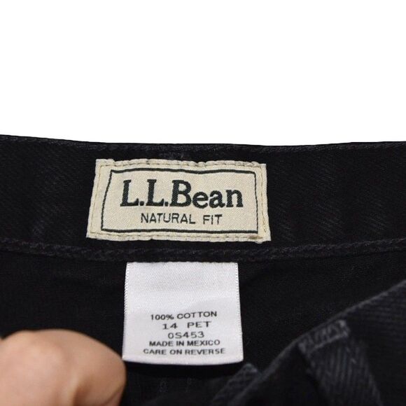 Vintage 90s LL Bean Womens 14 Petite Faded  Natural Fit Denim Jeans Black - Picture 7 of 12